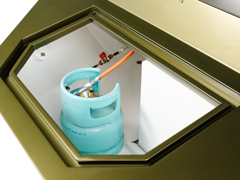 Karavan açılır dolabında yer alan tüp